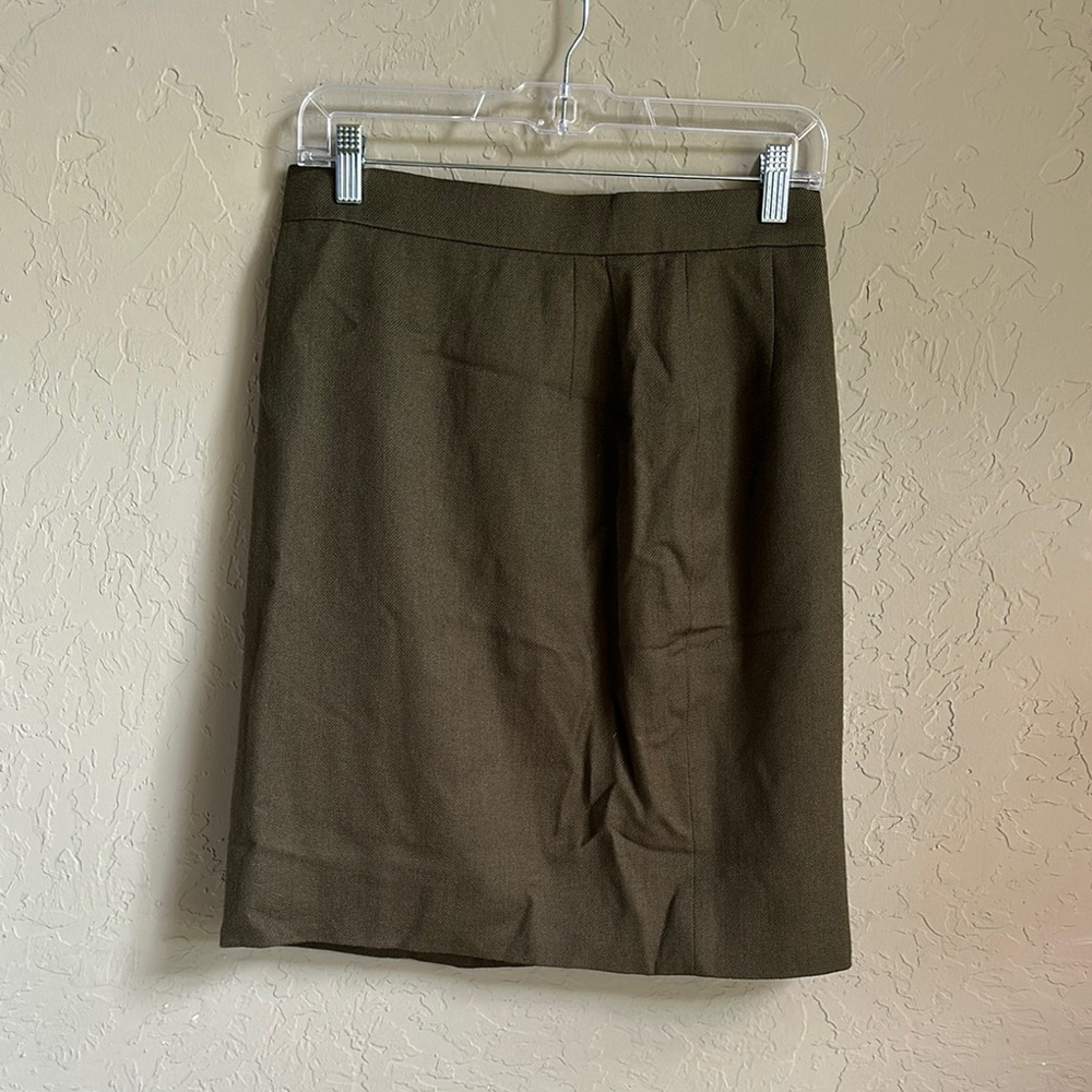Tomasz Starzewski olive green‎ wool skirt size 10 made in England